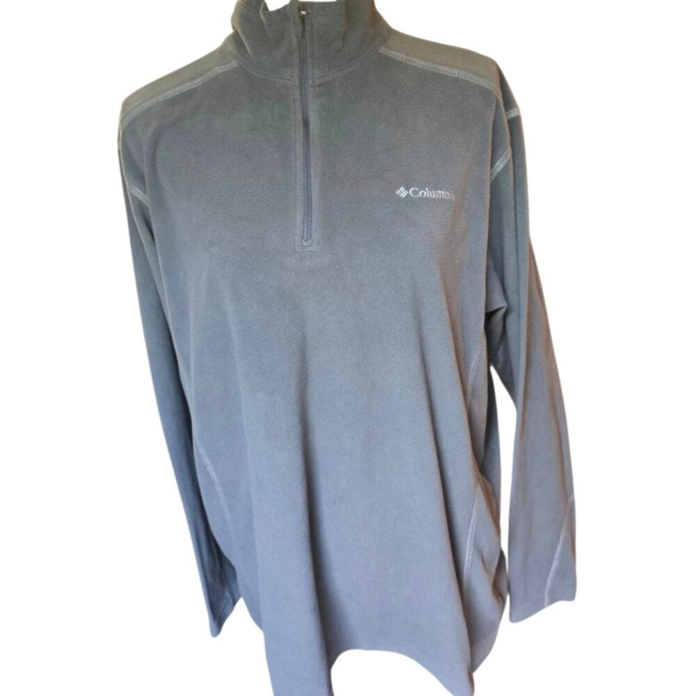 Columbia Gray Fleece Quarter Zip Jacket Men's Size Large